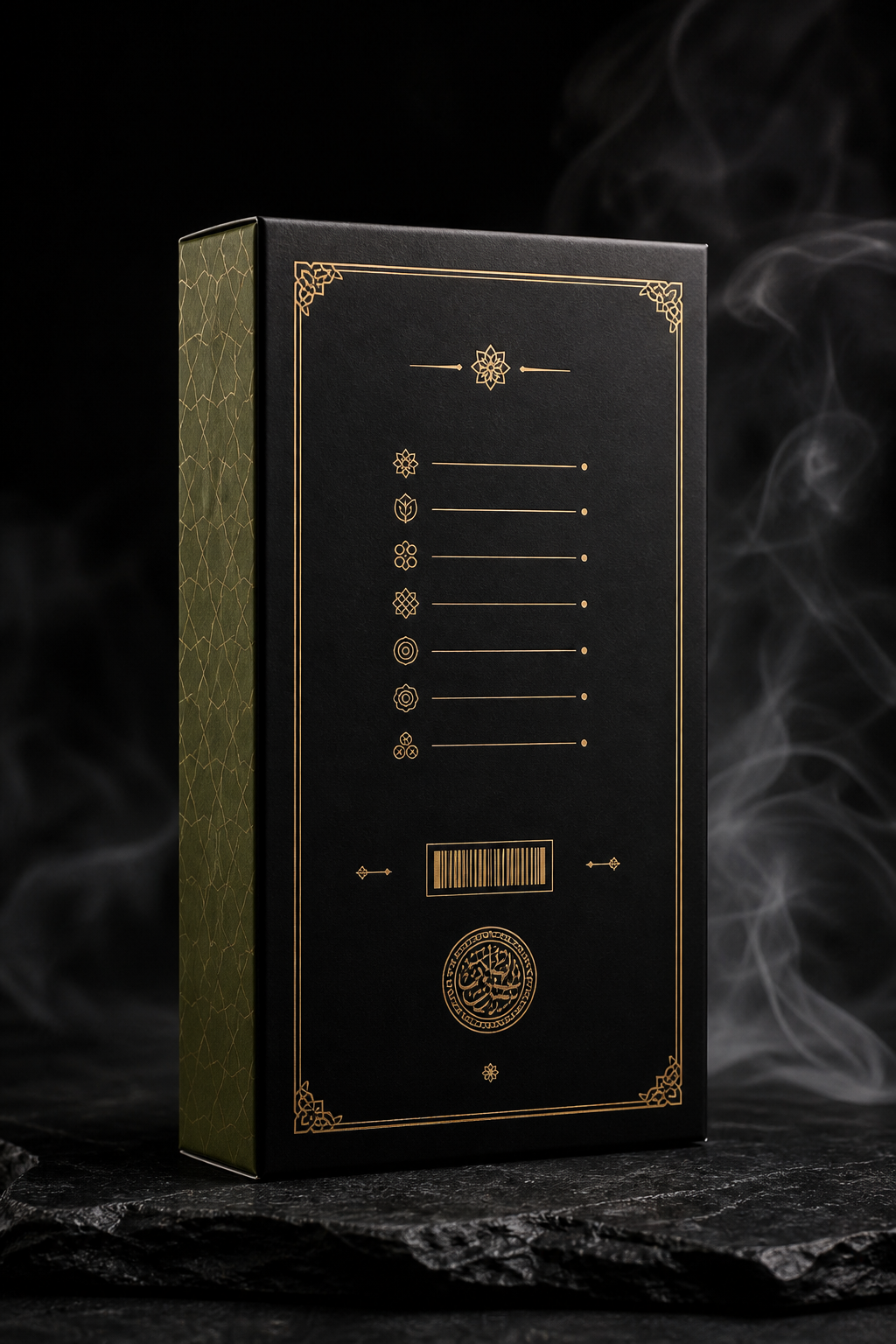 Back of Meraj Incense packaging